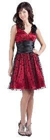 Main image of V-neck Short Polka Dot Party Dress  
