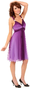 Twist  Knot Bust Ombre Short Party Dress  in Purple