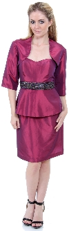 Heart-shaped Spaghetti Strap Cocktail Dress in Plum