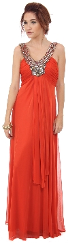 Main image of Mayan Inspired Embellished Neck Long Formal Dress