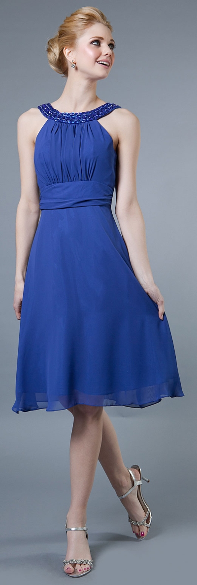 Embellished Boatneck Short  Bridesmaid Party Dress