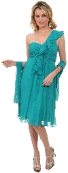 Main image of Ruffled One Shoulder Short Party Dress