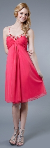 Main image of A-Shaped Short Cocktail Dress with Embellished Neckline