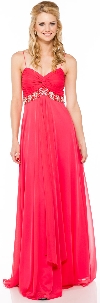 Main image of Bejeweled Empire Waist Long Formal Bridesmaid Dress