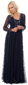 Main image of Plus Size Full Length Formal MOB Evening Gown with Jacket