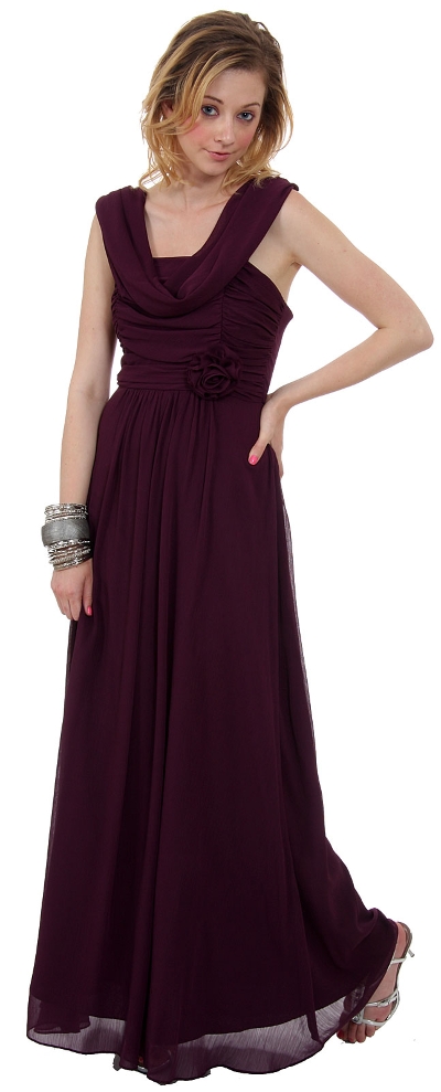 Long Formal Dress with Ruching Detail