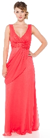 Main image of V-Neck Formal Dress with Draped Side Sash
