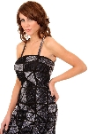 Spaghetti Straps Sequined Mini Formal Party Dress in closeup