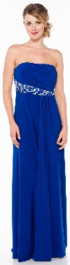 Main image of Strapless Sequin Waist Formal Evening Dress 