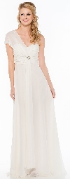 Main image of Single Sleeve & Sash Long Formal Bridesmaid Dress