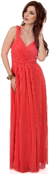 Main image of Braid Accent Ruched Long Formal Bridesmaid Dress 
