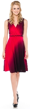 Main image of V-neck Short Sleeveless dress with Braid at waist