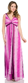 Main image of Empire Cut Multi-colored Formal Dress with Sash