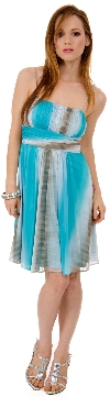 Main image of Multi Colored Short dress with Shirred Bust