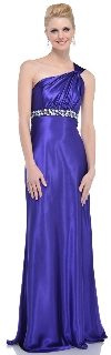 Main image of Empire Jewel Waist One Shoulder Long Formal Dress