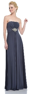 Main image of Strapless Bejeweled Waist Long Formal Dress 