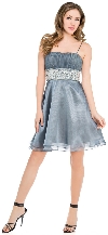 Main image of Spaghetti Straps Knee Length Empire Waist Party Dress