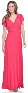 Main image of V-Neck Wrap Style Jersey Long Formal Dress