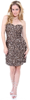 Main image of Strapless Heart-Shaped Formal Sequined Dress