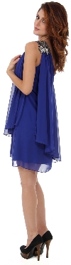 Roman Inspired One Shoulder Draped Cocktail Party Dress  in alternative picture