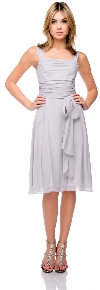 Main image of Cowl Neck Knee Length Bridesmaid Party Dress 