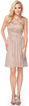 Main image of Floral Lace Top Short Bridesmaid Party Dress