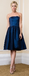 Main image of Strapless Solid Color Knee Length Bridesmaid Party Dress