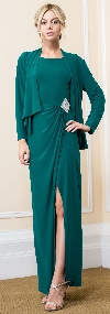Full Sleeves Jacket Formal Mother of the Bride Dress with Jacket
