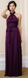Convertible Empire Waist Long Formal Bridesmaid Dress in an alternative image