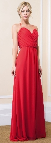 Main image of Halter Tie Grecian Ruched Long Formal Bridesmaid Dress