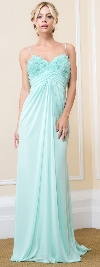Main image of Rose Petals Bust Long Formal Evening Bridesmaid Dress