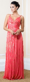 Main image of Metallic Print Long Formal Maxi Dress with Twisted Straps