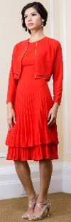 Main image of Calf Length Two Piece MOB Dress with Embellished Jacket