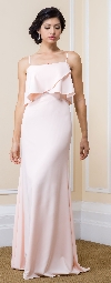 Main image of Square Neckline Flutter Top Long Formal Bridesmaid Dress