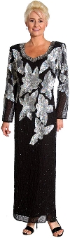 Main image of Multi Floral Long Formal Evening Gown