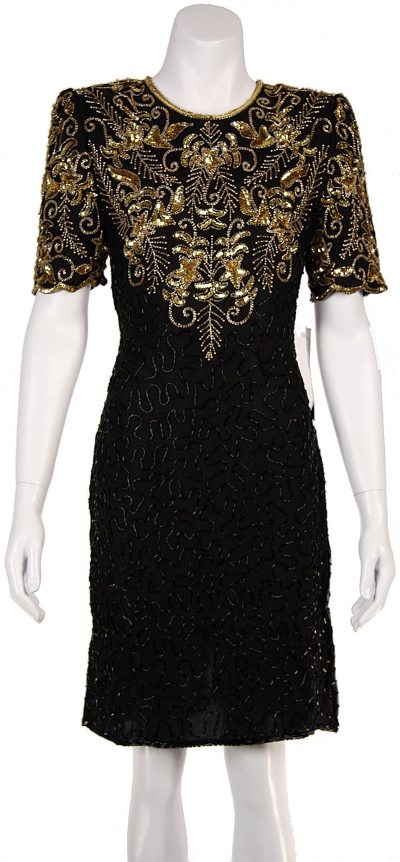 Short Sequin Floral Bodice Cocktail Dress