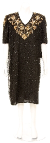 Main image of Sequined V-Neck Knee Length Half Sleeves Cocktail Dress