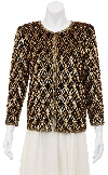 Main image of Patterned Leaves Beaded Design Long Jacket