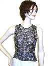 Main image of Sleeveless Net Top with Silver Petal Sequins 