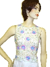 Main image of Sleeveless Net Top with Silver Petal Sequins 