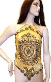Halter Neck Sequin Beaded Top in Gold