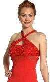 Criss Crossed Front Styled Formal Dress in close up