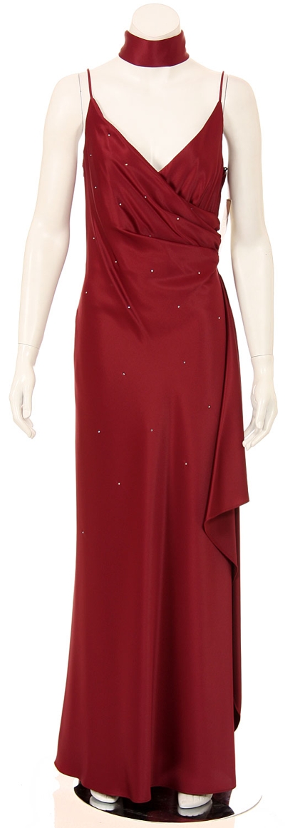 Spaghetti Full Length Dress with Bust Overlay