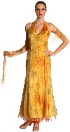 Main image of Double-Layered Halter Neck Printed Formal Dress