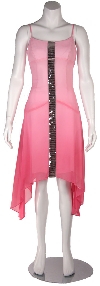 Asymmetrical Shimmering Party Dress in Baby Pink