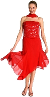 Main image of Glittered Asymmetric Evening Dress