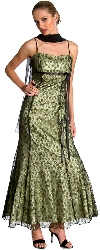 Empire Style Floral Lace Dress in Black/Green color