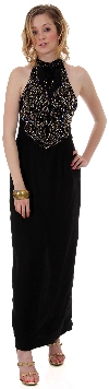 Main image of Halter Neck Beaded Formal Cocktail Dress