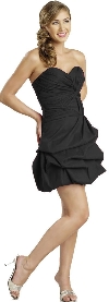 Ruche Bubble Party Dress in Black