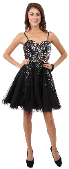 Main image of Spaghetti Straps Sweetheart Neck Short Party Prom Dress 